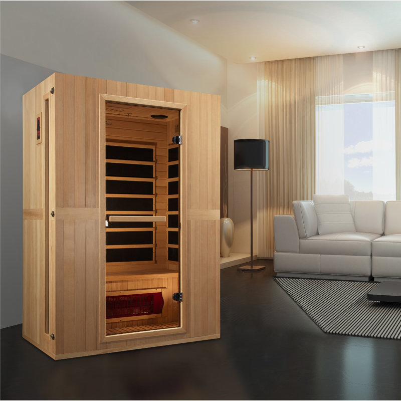 Natural Hemlock 2-Person Bluetooth Compatible Infrared Sauna
