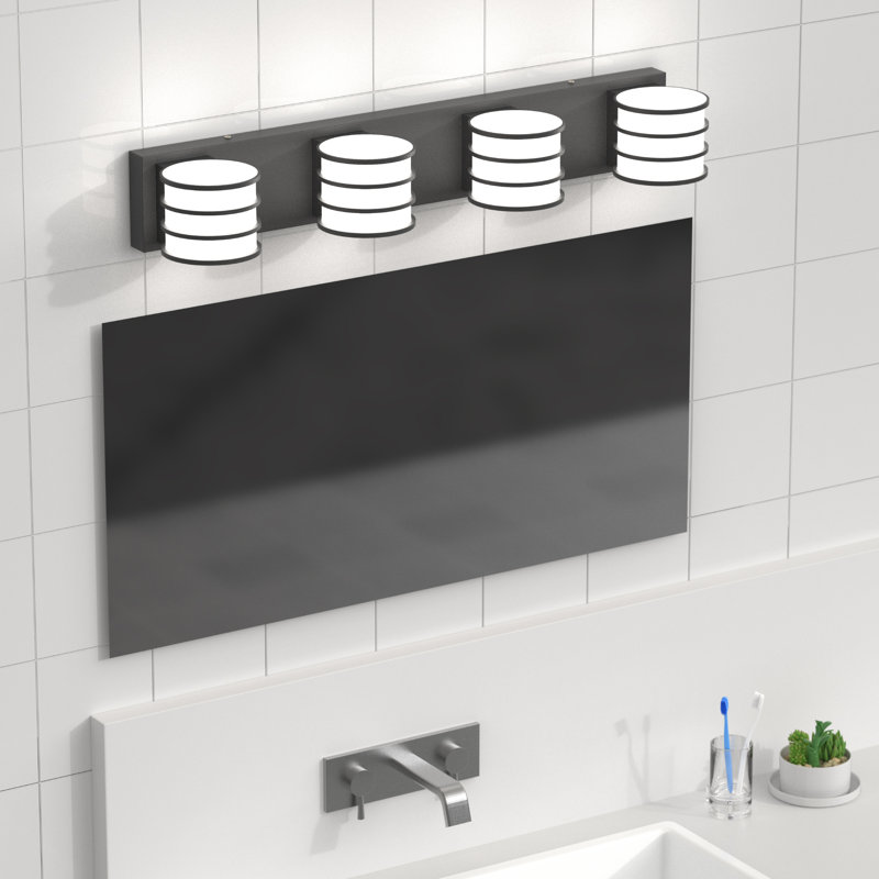 Drayce 4 - Light Dimmable LED Vanity Light, Matte Black