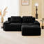 Canapé contemporain contemporain, canapé modulaire en forme de L 82 po avec velours côtelé, repose-pieds mobile, assise profonde-9005018