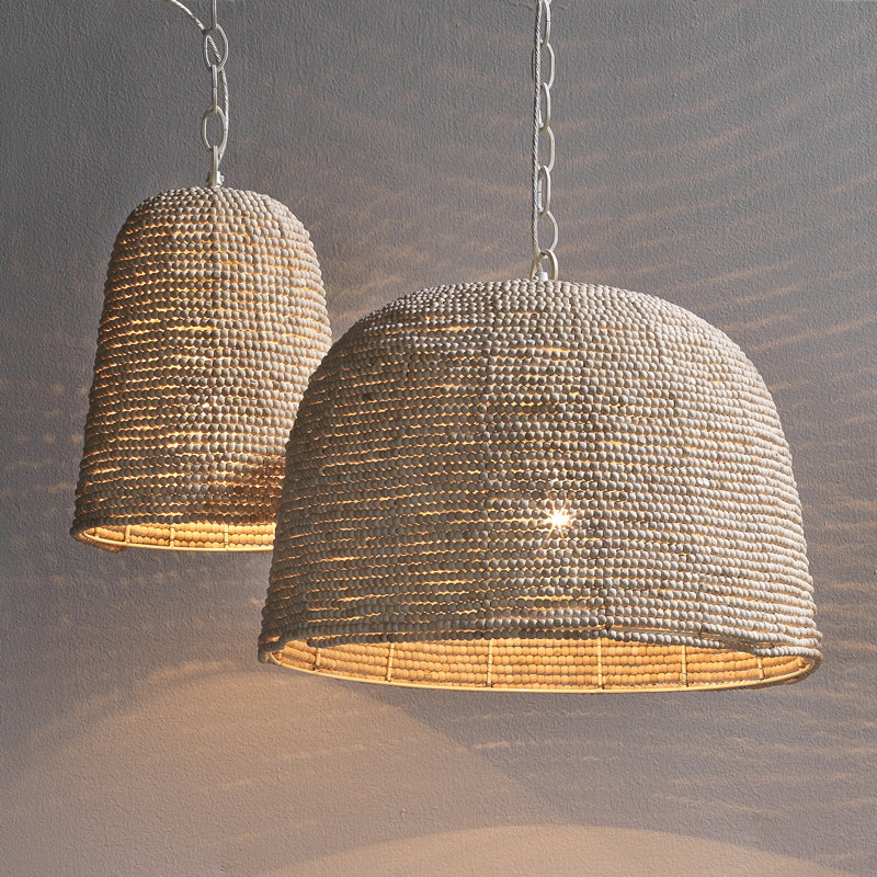Pacifica 1-Light Off White Mango Wood Pendant