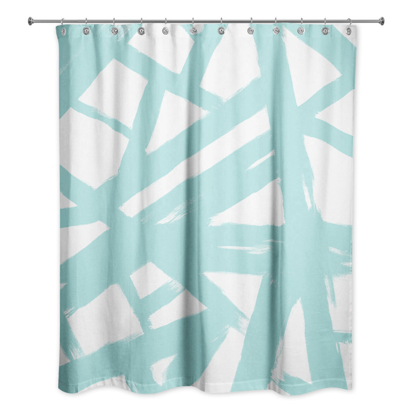 Rideau de douche simple Abril, Bleu sarcelle