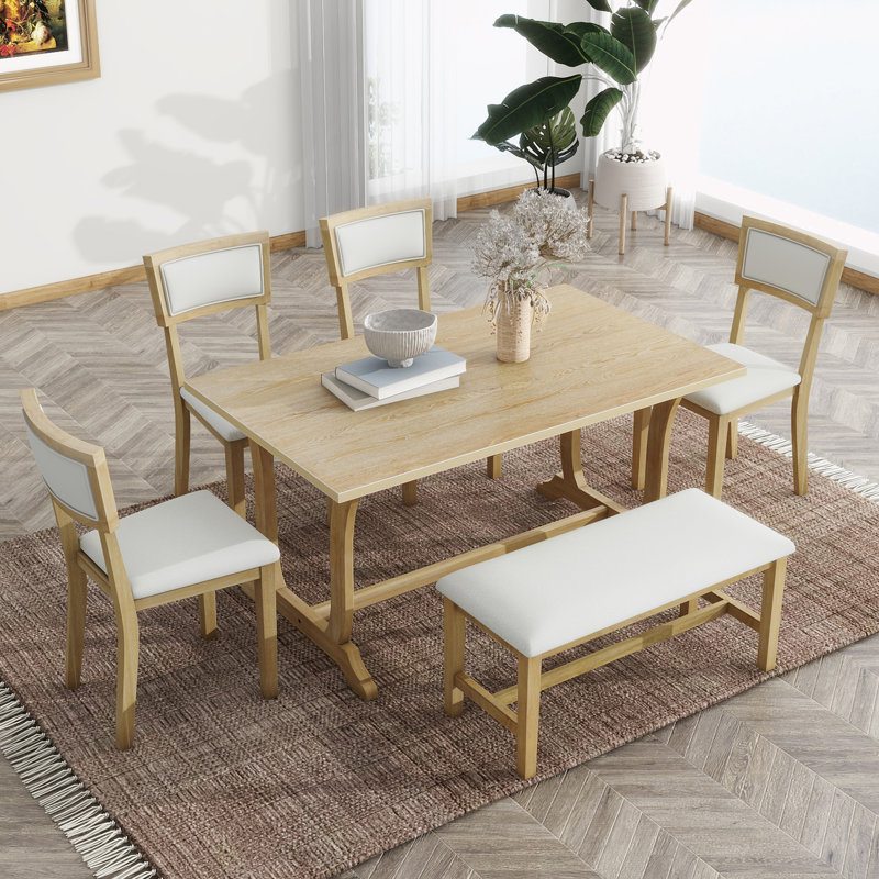 Risner Modern Risner Rectangular 35.4'' L x 59'' W Dining Set,kitchen table set,dining table set,dining room set, Brown
