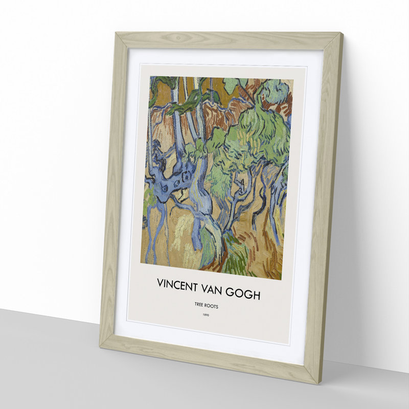 Tree Roots by Vincent Van Gogh - Picture Frame Painting, 36cm H x 27cm W x 2cm D, Oak Framed