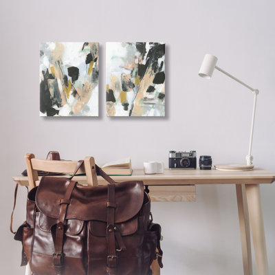  "Black Splatter Abstractions", ensemble de 2 toiles murales par June Erica Vess