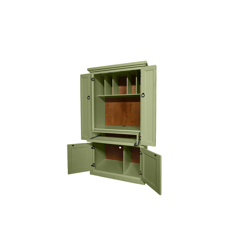 Konstantinas 38.5" W Rectangle Armoire Desk and Cabinet, Summer Sage