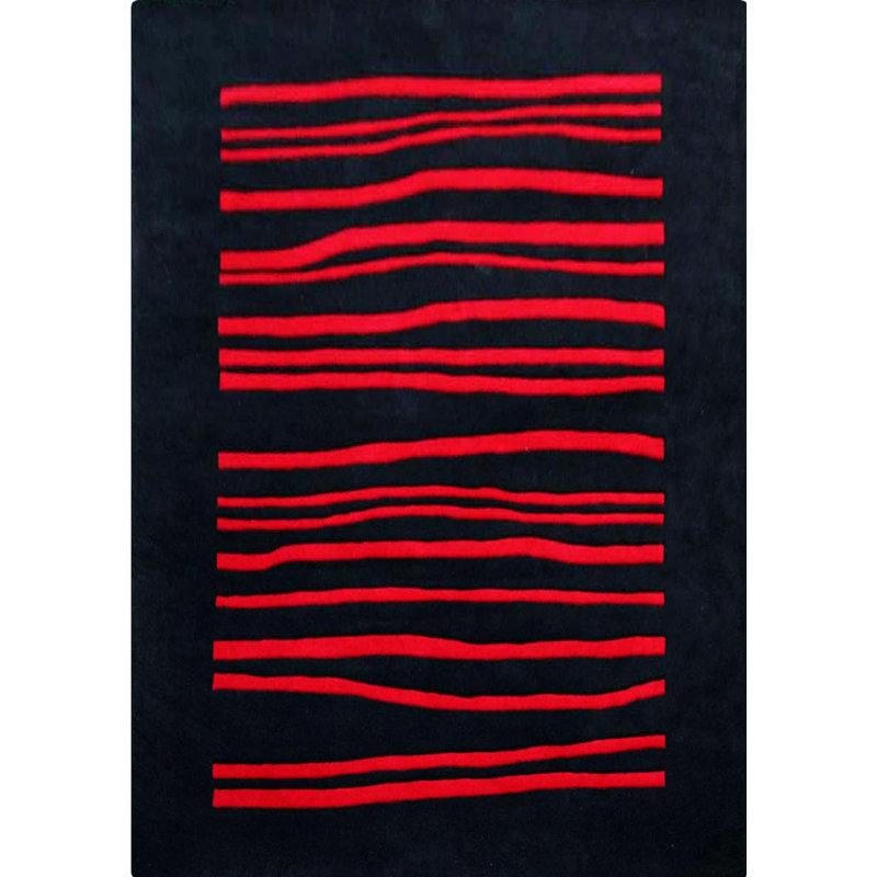 Tapis noir / rouge Augustine Genesis, Rectangle 7 pi 7,2 po x 9 pi 6 po