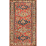 Antique Caucasian Flatweave Rustic Tribal Soumak Area Rug