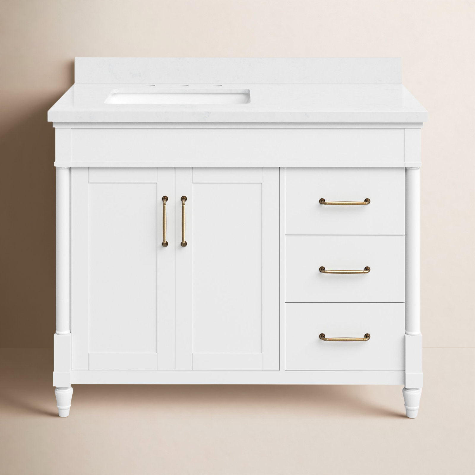 Burdick 42" Single Bathroom Vanity, Pure White