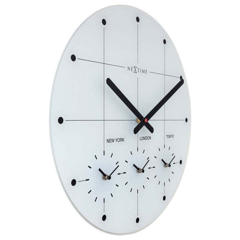 Glass Wall Clock, White