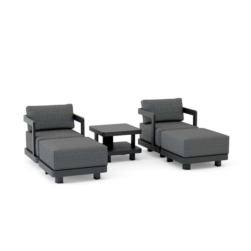Granada Outdoor 5 - Piece Conversation Set, Cast Charcoal