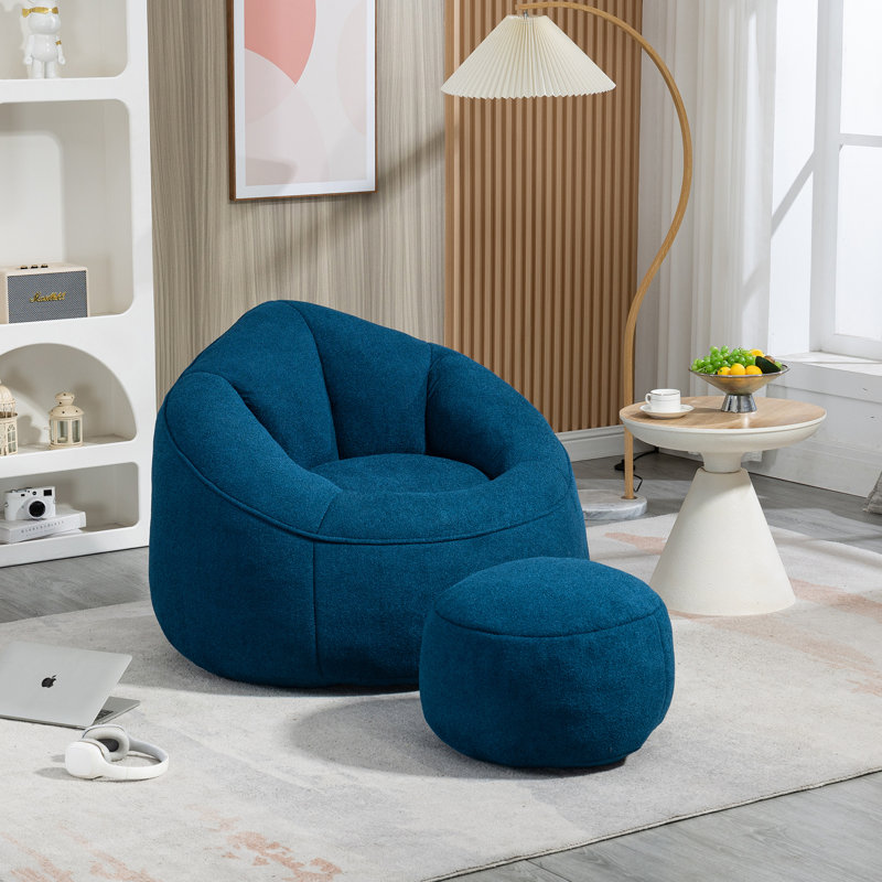 Fauteuil à billes bleu rembourré en mousse pour les loisirs de lecture