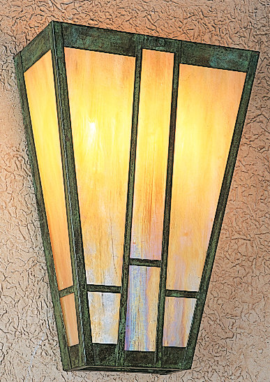 Asheville 1 - Light Flush Mounted Sconce, 22.75" H x 16" W x 8" D, Verdigris Patina, Gold White Iridescent