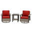 Ensemble de conversation d'extérieur 3 pièces avec chaises berçantes pivotantes en osier et table d'appoint-120539315