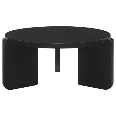 Harrison Black Round Solid Wood Coffee Table