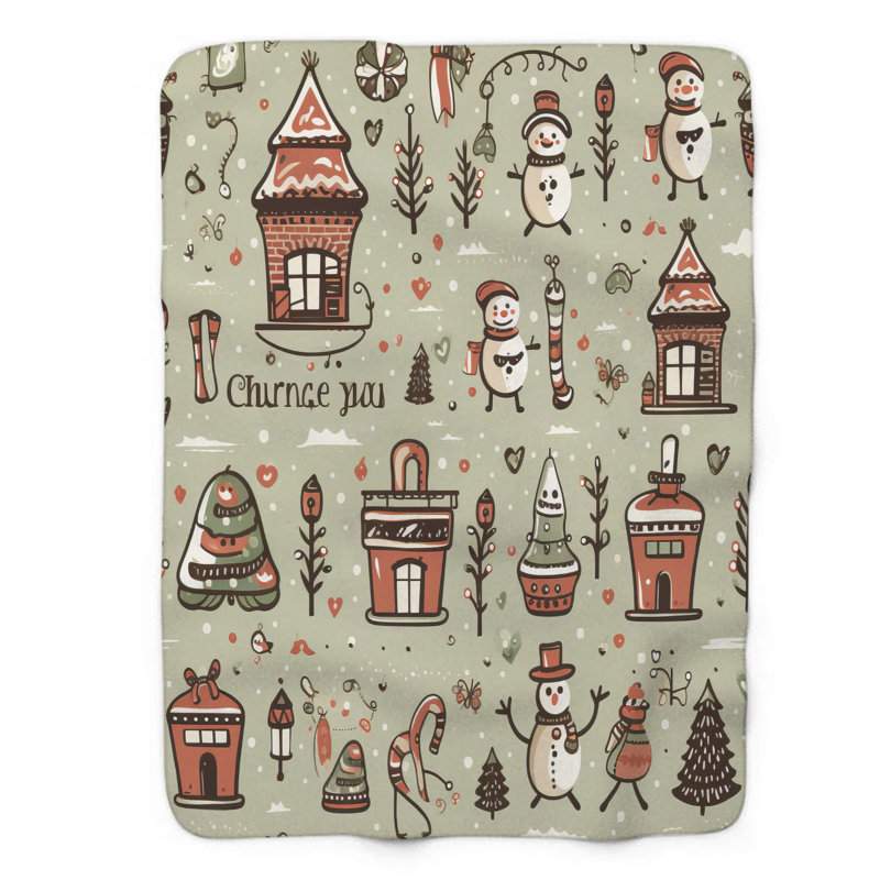 Winter Snowman Fun - 1 pièce Sherpa Premium, L 50 po x L 60 po