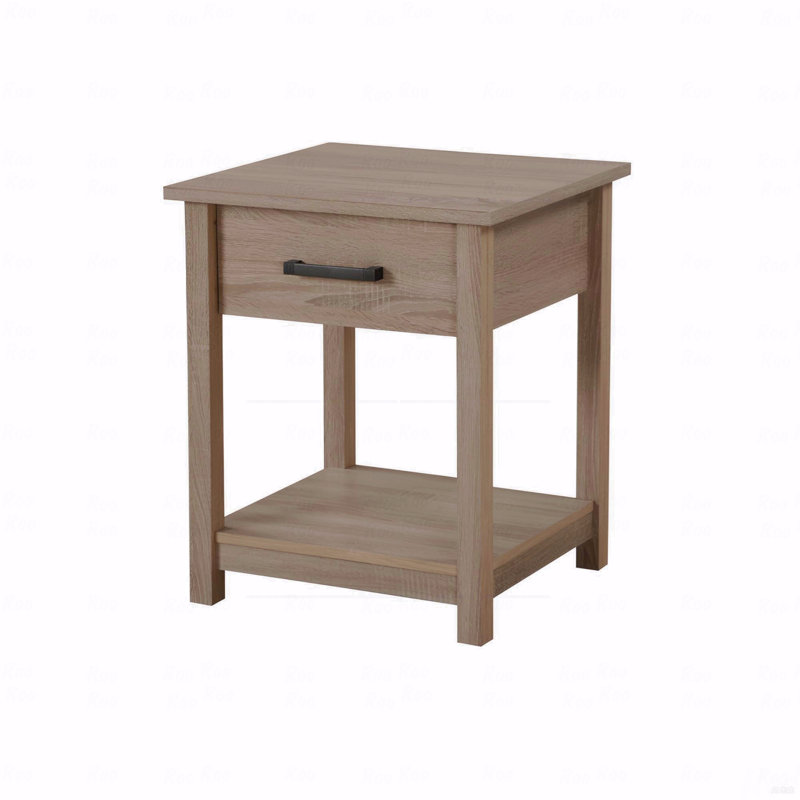 Élégante table de chevet contemporaine en bois Sandle, Brun