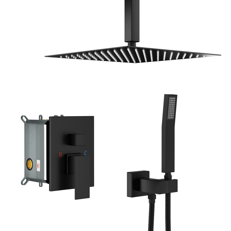 Innovative Dual Function Shower System, Stainless Steel, Modern Matte Black, Perfect For Luxury Spa-like Experience