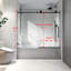 6063 - Porte de douche fixe et décalée noire sans cadre 6063-114015964