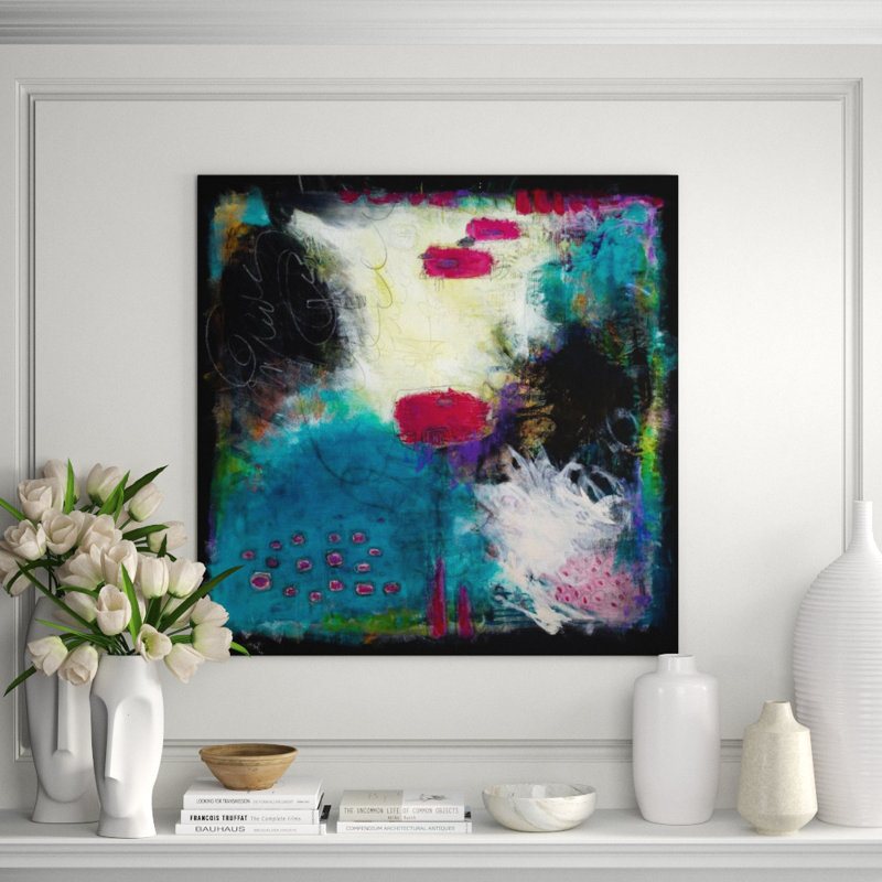 Bathing In Blue Print by Ann Golumbuk, 40" H x 40" W, Hand Embellished