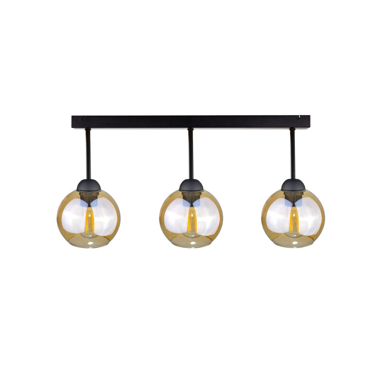 3 - Light Kitchen Island Pendant, Black