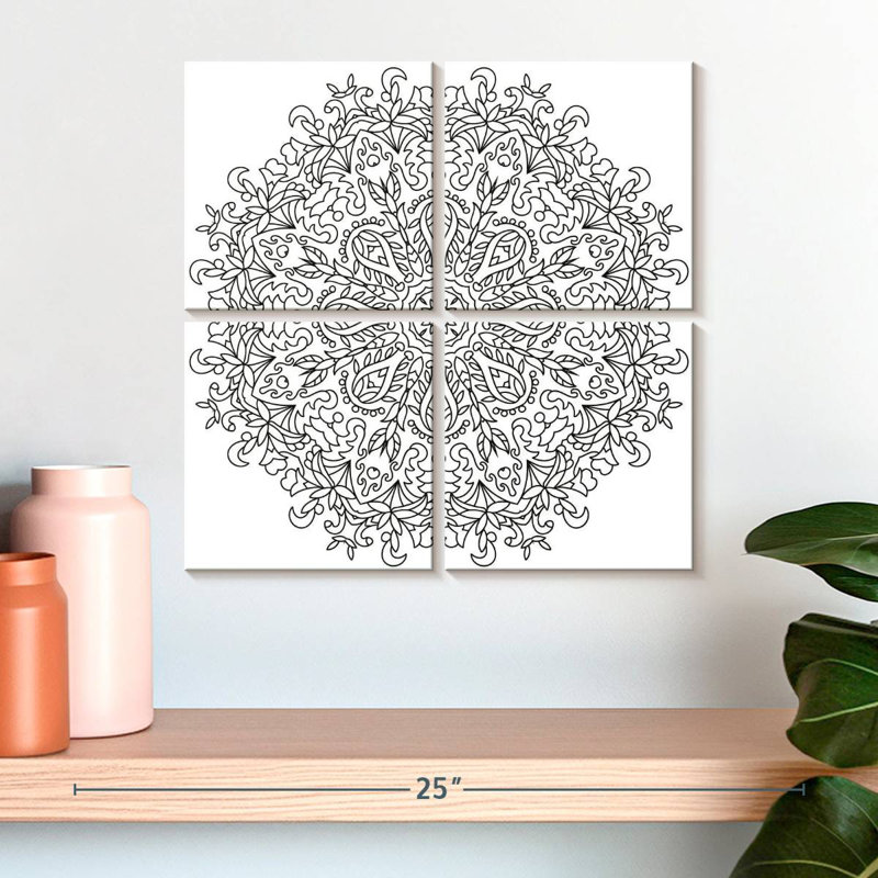 Mandala floral Kerner Boho, H 18 po x l 18 po