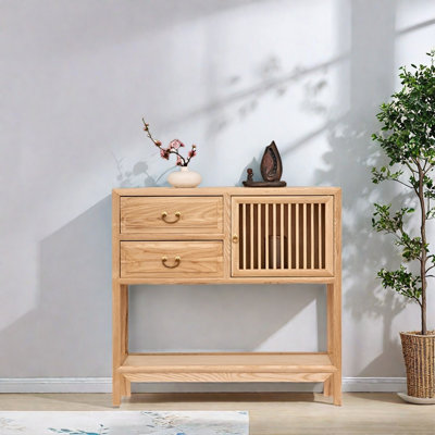 Solid Ash Wood Entryway Cabinet