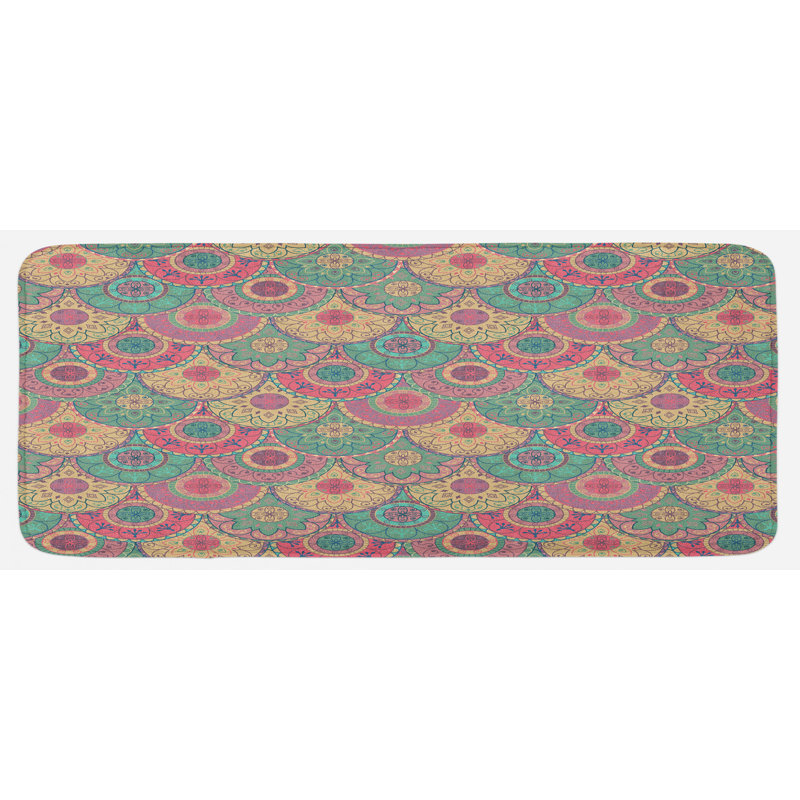 Eclectic Floral Polyester Kitchen Mat
