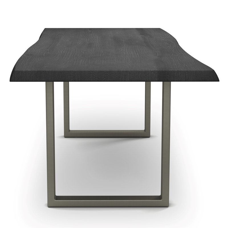 Colin Dining Table, Pewter, Ebonized, 29.75"H x 116"L x 40"W