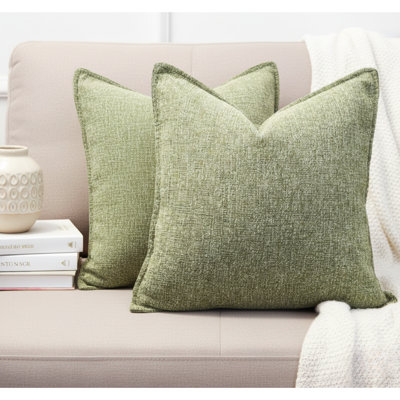 Ensemble de 2 housses de coussin en chenille à texture douce