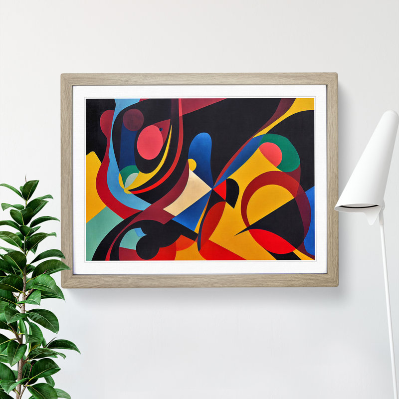 Divine Abstract - Single Picture Frame Painting, 34cm H x 46cm W x 2cm D, Oak