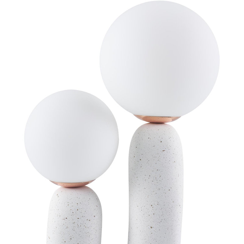 Nora Accent Table Lamp, 17.25" H x 6" W x 7" D, White