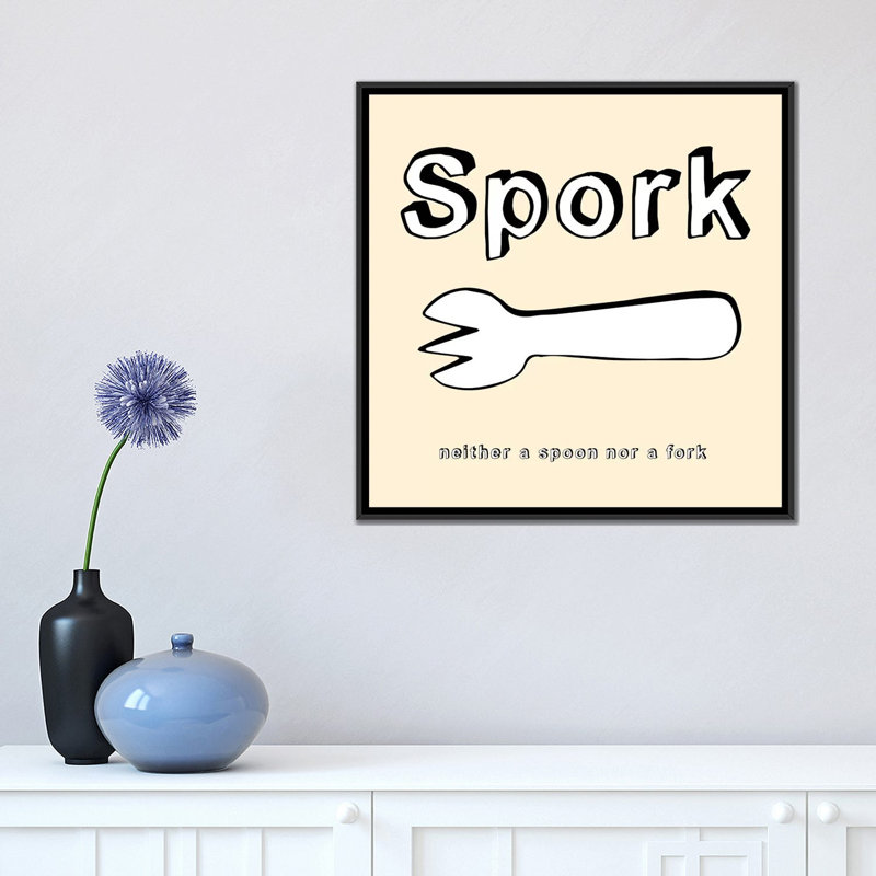 Art encadré «Enamul Kitchen Spork (Ni ni une cuillère ni une fourchette)», H 18 po x l 18 po x P 1,5 po, Non mat