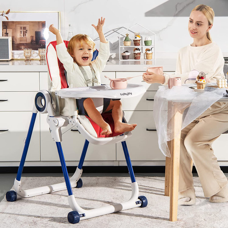 High Chair, Blue/Red/White