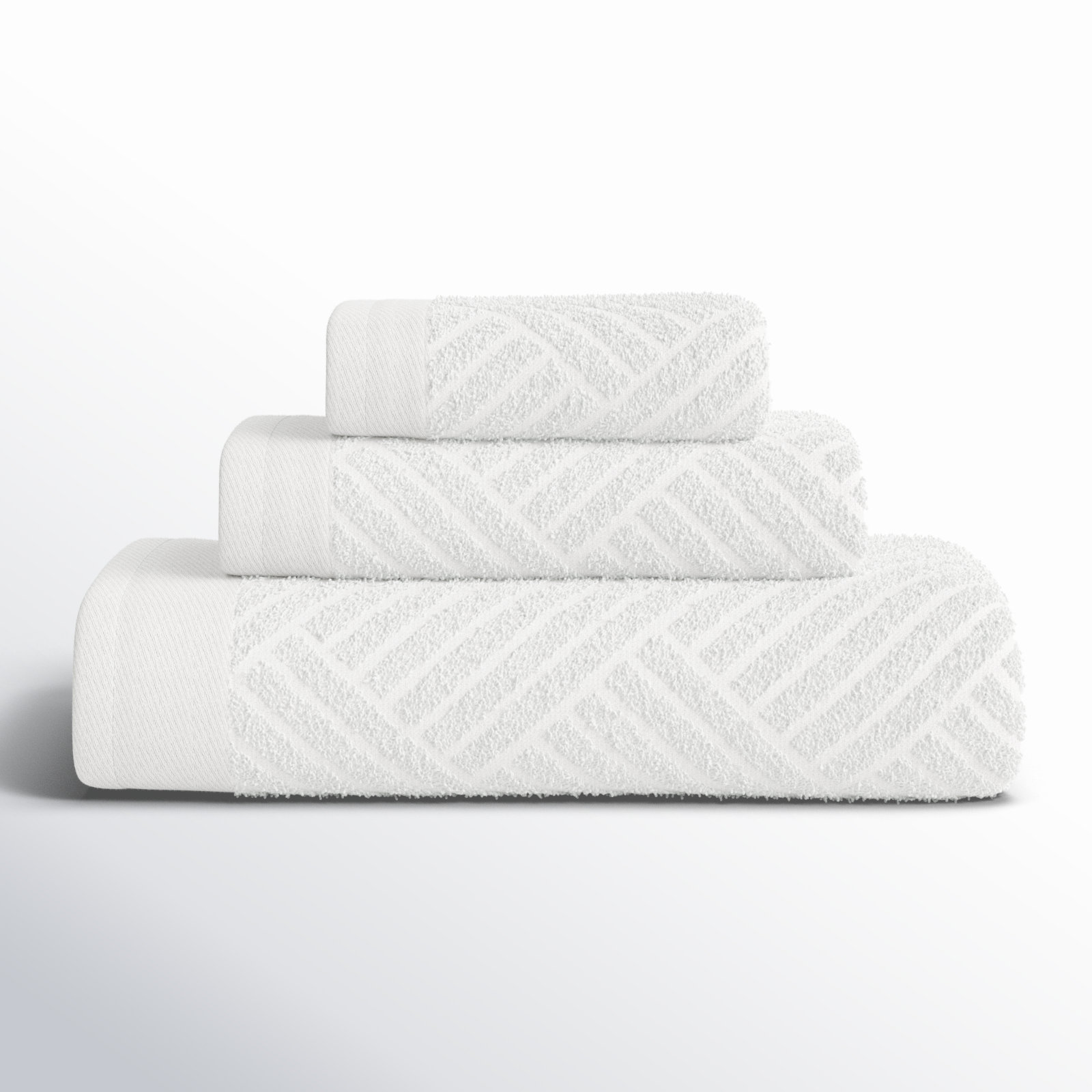 Ocilla 3-Piece Egyptian Cotton Towel Set, White