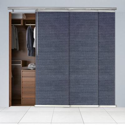 Semi-Sheer Spruce 3-Panel Single Rail Panel Track Extendable 36"-66"W x 94"H, Panel width 23.5"