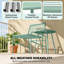 Outsunny 3 Piece Rattan Bistro Set Patio Set with 2 Chairs-1134430759