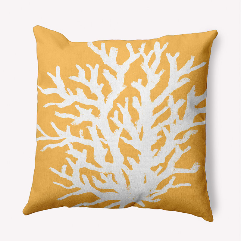  Housse de coussin décoratif en polyester / mélange de polyester par E by Design, 16 po x 16 po, Jaune