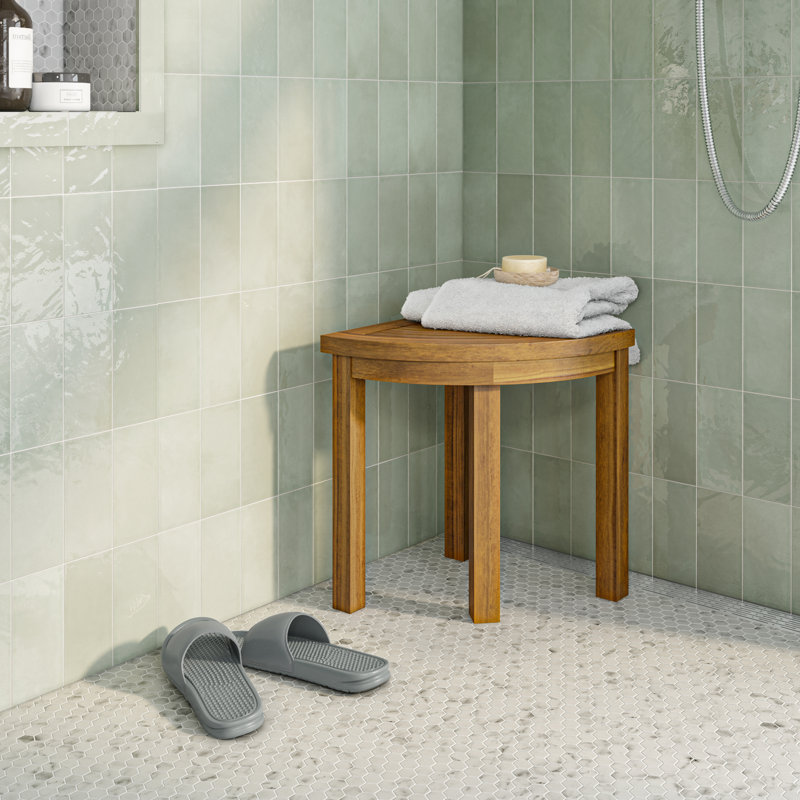 Woodcreek 15" W Teak Shower Bench - Fully Assembled