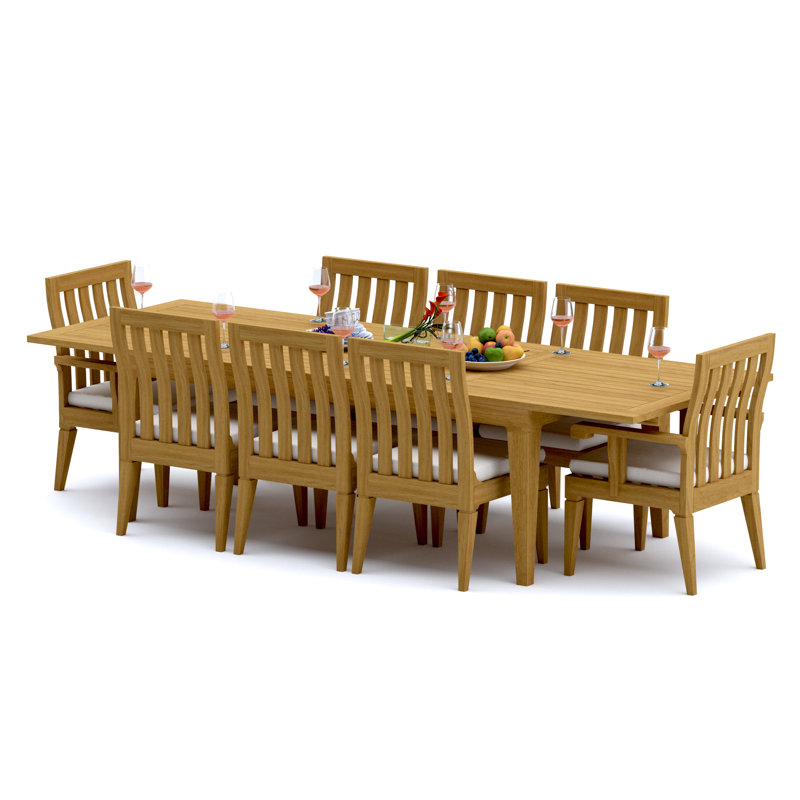 Ensemble repas d'extérieur rectangulaire L 82 po Caranas, 8