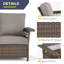 Ensemble de conversation avec canapé d'extérieur en osier 6 pièces avec table de foyer et repose-pieds Anferney-499452498