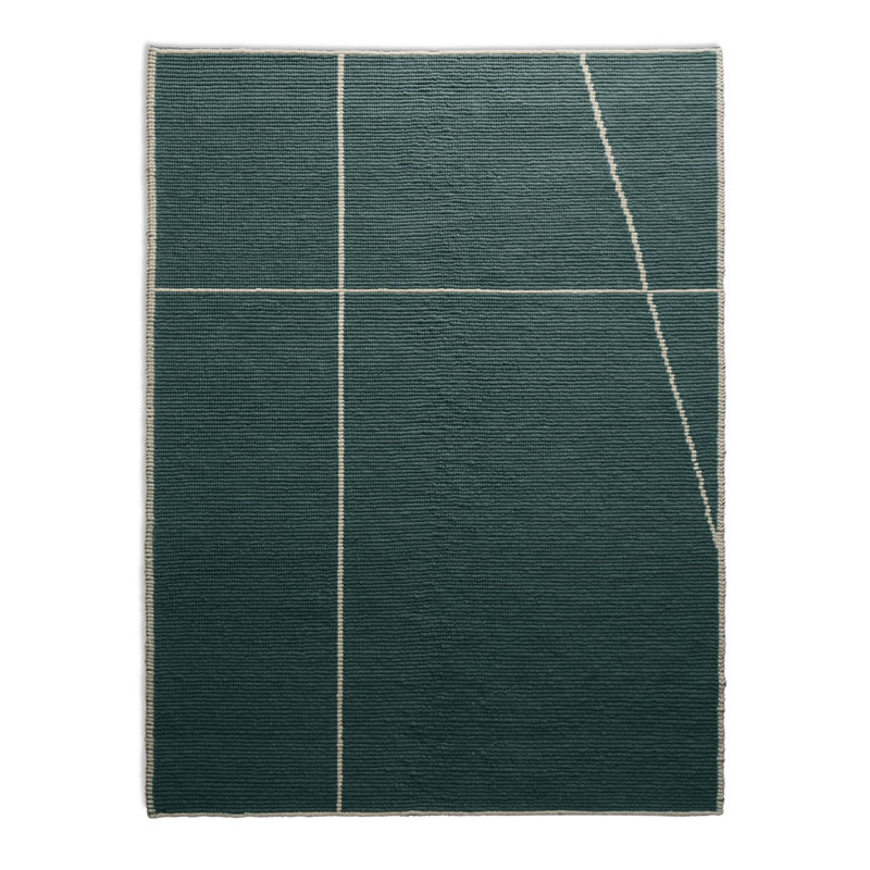 Collet Wool Geometric Indoor Rug, Rectangle 9' x 12', Gray/Ivory