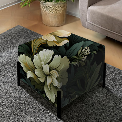 Victorian Stealth Flowers I - Repose-pieds carré camouflage