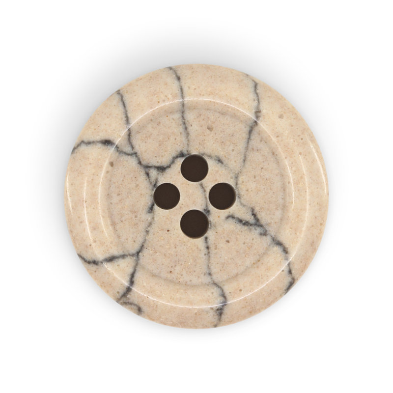 Bouton rond en polyester recyclé Dritz, 23 mm, beige chameau, 6 boutons