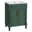 Meuble-lavabo de salle de bain d'une largeur de 24 po, lavabo en céramique intégré, armoire à 2 portes, solution d'espace pour tablettes moyennes et réglables, dimension gracieuse de la conception du lavabo, rangement, petits espaces,
