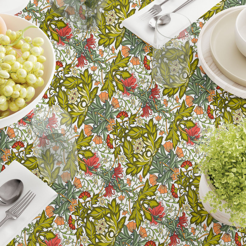 Rectangular Tablecloth, 100% Cotton, Floral 38, 104" x 60"