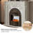 59.06"White Modern Minimalist Solid Wood Simulated Flame Heating Electric Fireplace-2046997521-2046997523