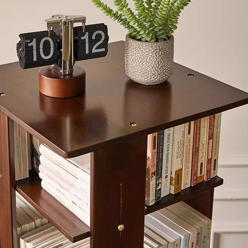 Walnut Modern Solid Wood Rotating Bookshelf
