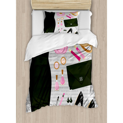 Heels And Dresses Modern & Contemporary Polyester Duvet Cover