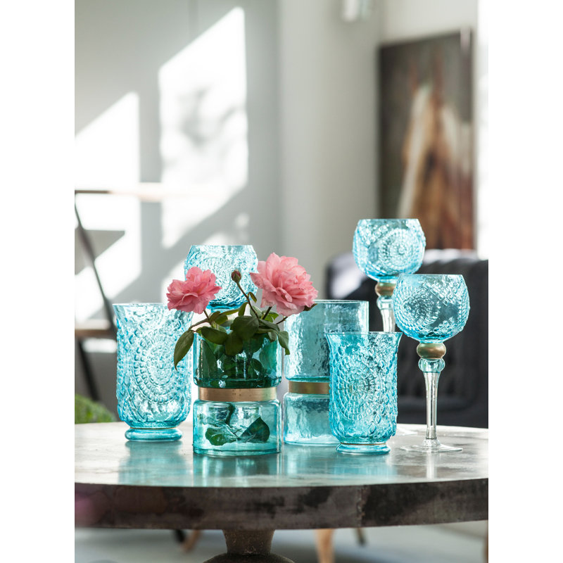 Glass Tabletop Hurricane, 8" H x 5" W x 5" D
