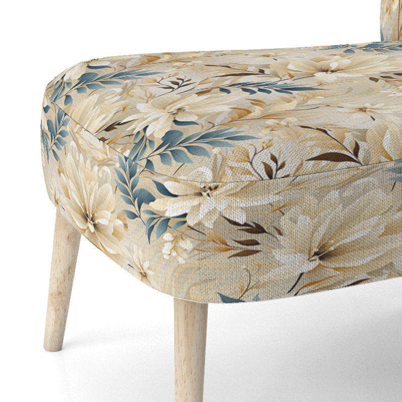 Chaise d'appoint rembourrée A, Rêves de motif de bois de grève tropical III